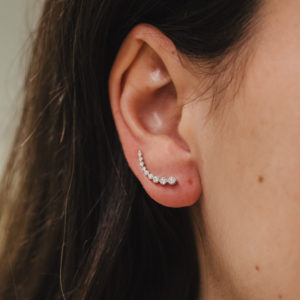 Boucles d'oreilles en or blanc et diamants