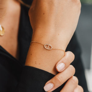 Bracelet en or rose - Diamants
