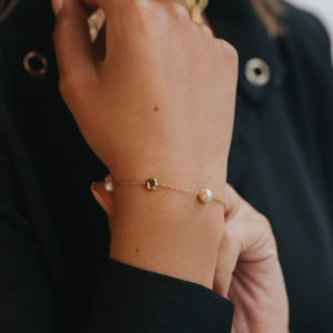 Bracelet en or rose - Perles